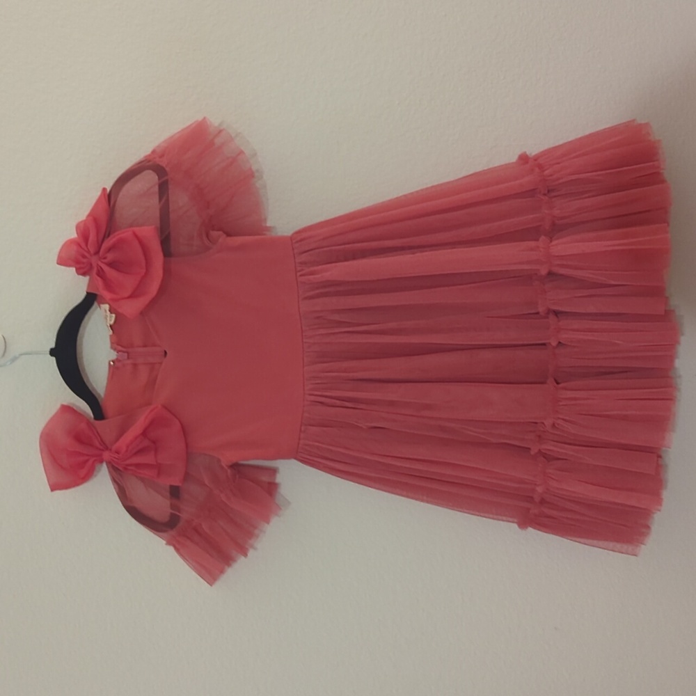 Ivy City Co Girls Mommy + Me Dress with Tulle Accents And Bows